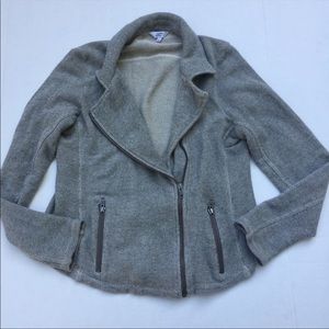 Crown & Ivy Knit Moto Style Blazer Jacket, S